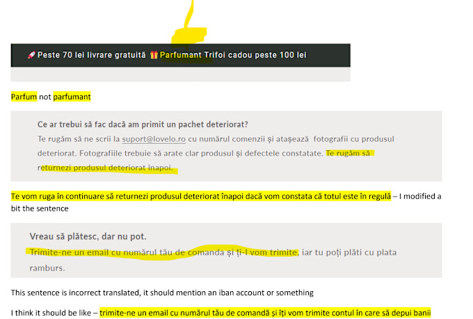 proofread your website and documents in romanian or english
